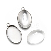 DIY Oval 304 Stainless Steel Pendant Making Kits DIY-FS0008-29-2