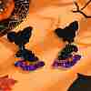 Bat Hat Glass Bead Stud Earrings XR9270-1