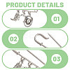 12Pcs West Cowboy Steel Heavy Duty Safety Pins Brooch JEWB-CA00007-4