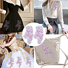 Flower Polyester Embroidery Sew on Appliques PATC-WH0012-32B-5