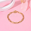 304 Stainless Steel Oval Link Chain Bracelets X-BJEW-JB06101-01-5