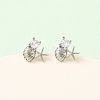Starfish with Shell Shape Brass Micro Pave Clear Cubic Zirconia Stud Earrings EJEW-L278-05P-2
