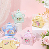12Pcs 4 Styles Flower Printed 3D Teapot Shaped Paper Candy Gift Boxes with Ribbon DIY-SP0006-38-3