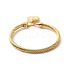 Ion Plating(IP) 304 Stainless Steel Saint Benedict Charms Twist Rope Bangle for Women BJEW-P283-06G-2