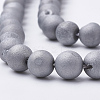 Electroplate Natural Druzy Geode Weathered Agate Beads Strands G-S284-10mm-07-3