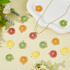 40Pcs 4 Colors Light Gold Alloy Enamel Pendants ENAM-DC0001-16-4