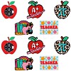 10Pcs 5 Styles Teachers' Day Silicone Focal Beads SIL-SZ0001-70-1