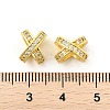 Brass Micro Pave Cubic Zirconia Beads KK-P297-06G-3