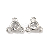 Brass Micro Pave Cubic Zirconia Flat Round Chandelier Component Links KK-B170-05P-03-1