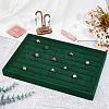 Velvet with Wood Jewelry Display Storage Plate ODIS-WH0038-92-7