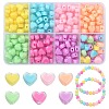 240Pcs 8 Colors Heart Acrylic Beads TACR-YW0001-92-1