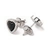 3 Pairs 3 Colors 304 Stainless Steel Heart Stud Earrings for Women EJEW-K279-07P-01-4