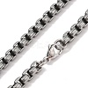 304 Stainless Steel Box Chain Necklaces NJEW-K378-17C-AS-1