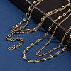 304 Stainless Steel Dapped Chain Double Layered Necklaces for Women NJEW-U050-02C-G-1