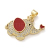 Elephant Brass Micro Pave Cubic Zirconia and Enamel Pendants KK-M319-05G-4
