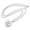 316 Surgical Stainless Steel Aromatherapy Diffuser Perfume Hollow Flat Round Pendant Box Chain Necklaces NJEW-R016-01P-03-4