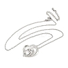 Mother's Day Brass Micro Pave Clear Cubic Zirconia Mother and Baby Heart Pendant Necklaces for Women NJEW-C085-01B-P-2