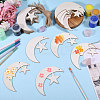 40 Bags 2 Styles Moon & Star Unfinished Blank Wooden Pendants Set for Painting Arts HJEW-CA0001-75-5