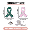 100Pcs 3 Styles Breast Cancer Awareness Pink Ribbon Enamel Pin JEWB-FH0002-53B-2