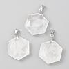 Faceted Natural Quartz Crystal Pendants G-F340-03D-1