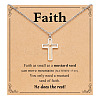 Cross 201 Stainless Steel Mustard Seed Pendant Necklaces for Women WG511AE-02-1