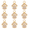 10Pcs Brass Micro Pave Clear Cubic Zirconia Charms KK-FH0003-23-1