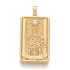 Brass Micro Pave Clear Cubic Zirconia Pendants ZIRC-Z004-01T-1