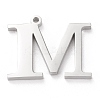 Tarnish Resistant 304 Stainless Steel Letter Pendant Rhinestone Settings LS-STAS-J028-01M-2