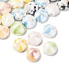 26Pcs 6 Colors Shell Shape Glazed Porcelain Beads PORC-FS0001-35-3
