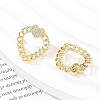 Rack Plating Brass Micro Pave Clear Cubic Zirconia Stud Earrings for Women EJEW-C125-18G-2