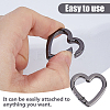 10Pcs Heart Zinc Alloy Spring Gate Rings FIND-DC0008-21-4