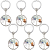 SUNNYCLUE 6Pcs Natural/Synthetic Mixed Gemstone Keychain KEYC-SC0001-09-1