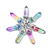 14Pcs 7 Colors Faceted Bullet Glass Pointed Pendants GLAA-CJ0001-71-3