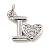 Rack Plating Brass Micro Pave Clear Cubic Zirconia Charms KK-U030-22P-1