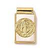 Rack Plating Religion Brass Pave Shell Rectangle Pendants KK-K345-14G-01-1