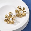 304 Stainless Steel Clear Cubic Zirconia Stud Earrings EJEW-R020-05G-01-2