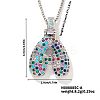 Brass Pave Colorful Cubic Zirconia Letter Pendant Box Chain Necklaces NU0575-27-1