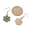 Christmas Theme Alloy Rhinestone Dangle Earrings EJEW-JE05830-01-3