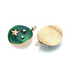304 Stainless Steel Pave Crystal Rhinestone and Enamel ABS Imitation Pearl Pendants STAS-T069-79-2