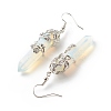 Opalite Bullet with Flower Dangle Earrings EJEW-G300-02P-04-3