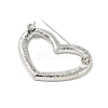 Heart Zinc Alloy Rhinestone Brooches for Backpack Clothes JEWB-R069-01P-2