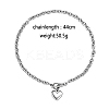 Stainless Steel Cable Chain Heart Pendant Necklaces with OT Clasps IT6269-2