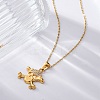 304 Stainless Steel Crystal Rhinestone Skull Pendant Necklaces NJEW-Z057-03B-G-3