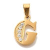 Ion Plating(IP) 304 Stainless Steel Rhinestone Pendants STAS-U035-01G-G-1
