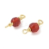 Dyed Natural Agate Faceted Round Connector Charms KK-C097-06G-04-2