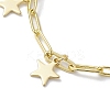 Golden 304 Stainless Steel Charm Bracelets with Brass Paperclip Chains BJEW-JB10031-01-3