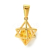 PVD Vacuum Plating 304 Stainless Steel Micro Pave Gold Cubic Zirconia Pendants STAS-L275-04G-1