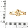 Flower Brass Micro Pave Cubic Zirconia Fold Over Clasps KK-S531-30G-C-3