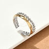 304 Stainless Steel Double Color Cuff Rings RJEW-S635-01GP-D-3