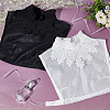 2Pcs 2 Colors Detachable Cotton Lady Lace Shirt Collars AJEW-GA0006-12-4